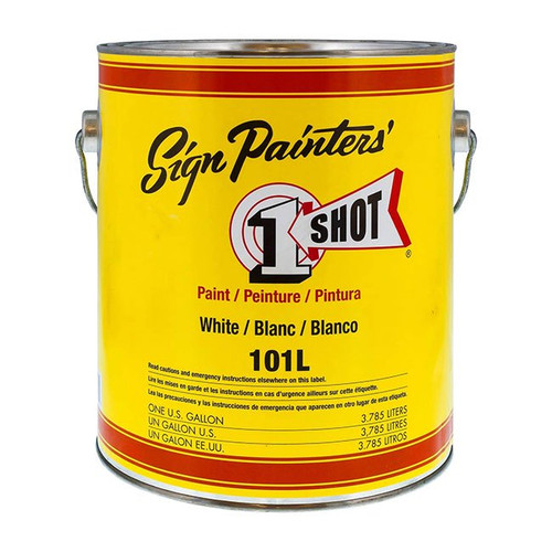 An image of 1 Shot Lettering Enamel, Lettering White, 1 Gallon.