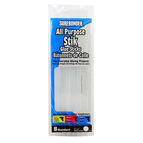 An image of Surebonder All Purpose Stik 10" Glue Sticks, 8 Pack.