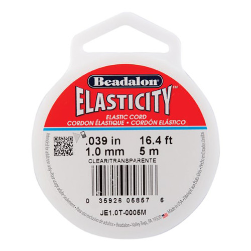 An image of Beadalon Elasticity Stretch Cord, Clear 1mm.