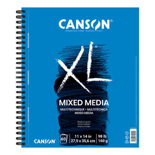 Canson XL Mixed Media Pads combine performance with value; ideal for students beginners and price-conscious artists. The micro-perforated heavy-weight sheets feature heavy sizing making this pad a fantastic option for watercolor acrylics and dry media. 98lb weight. 60 sheets.