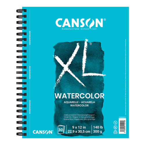 Canson XL Watercolor Pads feature a cold-pressed textured paper that works beautifully for a variety of techniques. It's durable surface will stand up to repeated washes. Acid-free, 140 lb weight. 30 sheets.