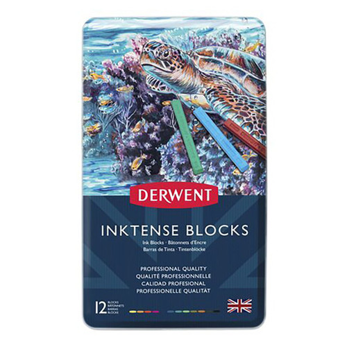 An image of Derwent Inktense Watercolor Ink Blocks, Set Of 12.