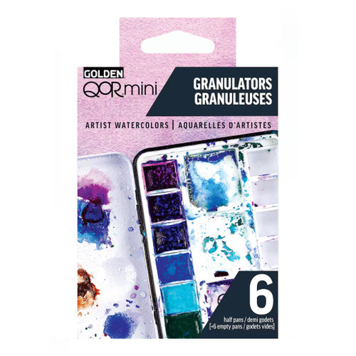 An image of a Golden QoR Watercolor 6-Color Granulators Half Pan Set.