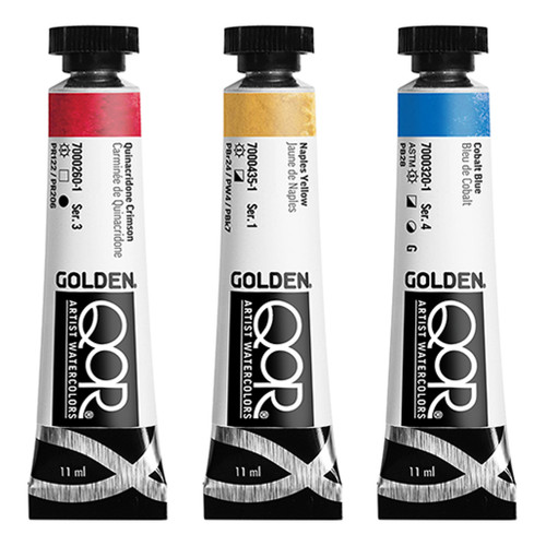 An image of Golden QoR Watercolor tubes.