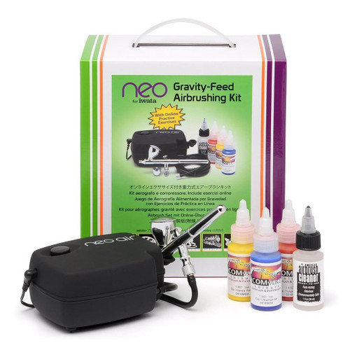 An image of an Iwata IW120 Neo Gravity-Feed Airbrushing Kit.
