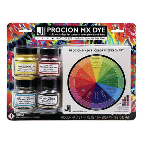 An image of a Jacquard Procion MX Dye 4-Color Set.