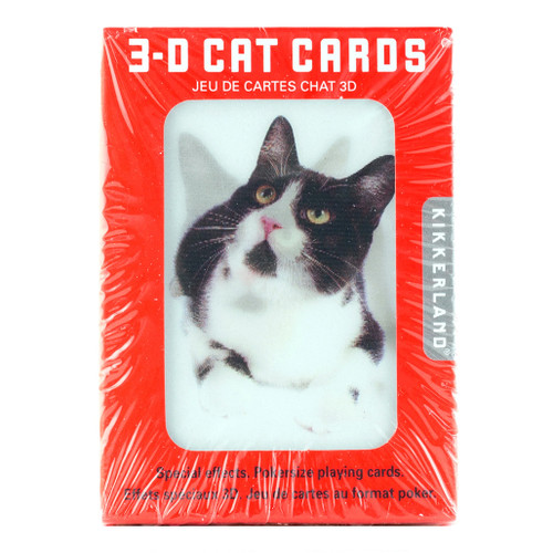 An image of Kikkerland 3D Cat Playing Cards. 