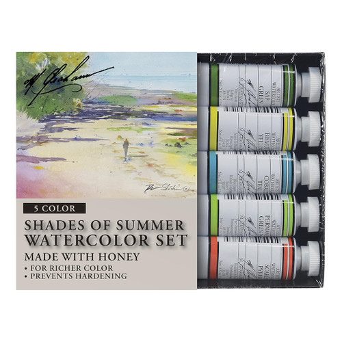 An image of a M. Graham 5-Color Shades Of Summer Watercolor Tube Set.