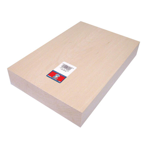 An image of a Midwest Basswood Block, 12" x 8" x 2".