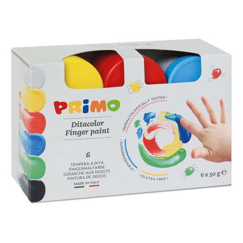 An image of a Primo 6-Color Finger Paint Set.