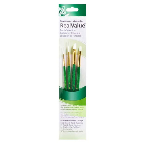 An Image of Princeton RealValue Brush Sets #9115 Golden Taklon, Set of 4