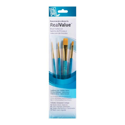 An Image of Princeton RealValue Brush Sets #9156 White Taklon, Set of 6