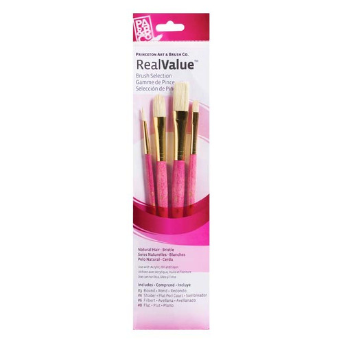 An Image of Princeton RealValue Brush Sets #9181 Golden Taklon, Set of 4