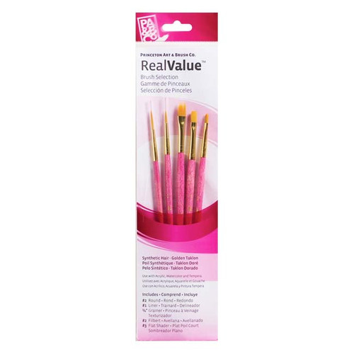 An Image of Princeton RealValue Brush Sets #9182 White Taklon, Set of 4