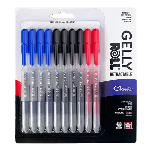 An image of Sakura Gelly Roll Retractable 10-Piece Classic Pens.