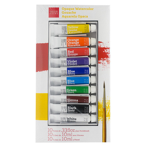 An image of a Savoir-Faire 10-Color School Gouache Set. 