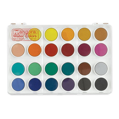 An image of a Talens Angora 24-Color Watercolor Pan Set. 