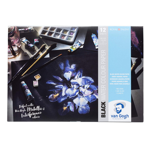 An image of a Van Gogh Black Watercolor Pad, 8.3" x 11.7".